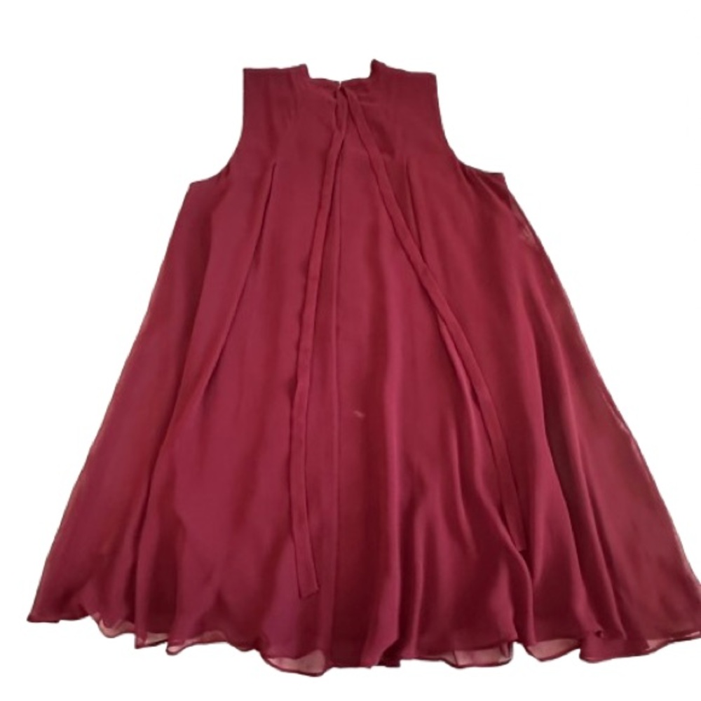 BCBGeneration Women's L Red Wine Sleeveless Mock Neck Mini Relaxed Fit Dress - Picture 8 of 16